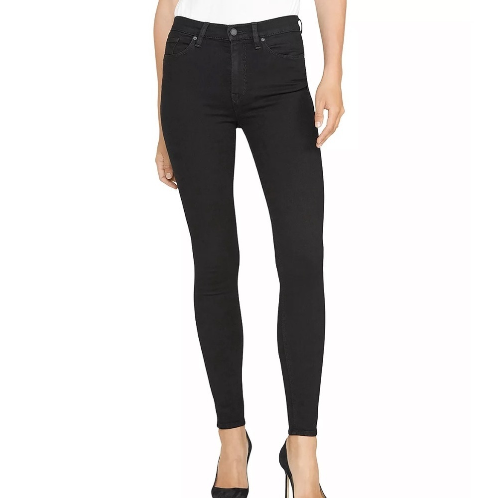 Hudson Barbara High Waisted Super‎ Skinny Jeans in Black